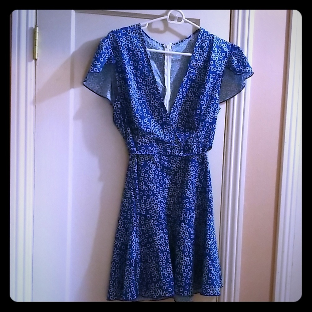 Blue White Flowered Dress